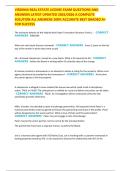 VIRGINIA REAL ESTATE LICENSE EXAM QUESTIONS AND ANSWERS LATEST UPDATED 2025&sol;2026 A COMPLETE SOLUTION ALL ANSWERS 100&percnt; ACCURATE BEST GRADED A&plus; FOR SUCCESS