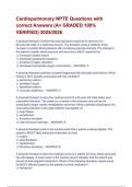 Cardiopulmonary NPTE Questions with correct Answers &lpar;A&plus; GRADED 100&percnt; VERIFIED&rpar; 2025&sol;2026