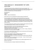 HESI MODULE 5 - MANAGEMENT OF CARE QUESTIONS