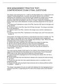HESI MANAGEMENT PRACTICE TEST&comma;  COMPREHENSIVE EXAM 3 FINAL QUESTIONS