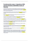 Fundamentals exam 1 Questions With Correct Answers 2025