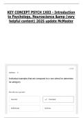 KEY CONCEPT PSYCH 1X03 - Introduction to Psychology&comma; Neuroscience &amp &lpar;very helpful content&rpar; 2025 update McMaster