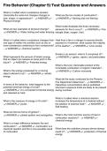 Fire Behavior &lpar;Chapter 5&rpar; Test Questions and Answers
