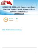 NR302 &sol; NR-302 Health Assessment Exam 1 &vert; Actual Questions and Answers Latest Updated 2025&sol;2026 &lpar;Graded A&plus;&rpar;- Chamberlain