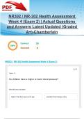 NR302 &sol; NR-302 Health Assessment Week 4 &lpar;Exam 2&rpar; &vert; Actual Questions and Answers Latest Updated 2025&sol;2026 &lpar;Graded A&plus;&rpar;-Chamberlain