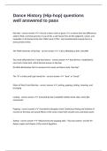 Dance History &lpar;Hip-hop&rpar; questions well answered to pass