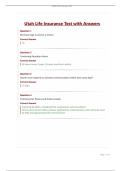 Utah Life Insurance Test with Answers