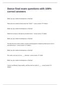 Dance final exam questions with 100&percnt; correct answers