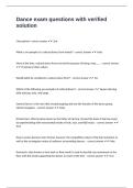 Dance exam questions with verified solution 