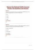 Pearson Vue National Health Insurance Practice Test Questions and Answers