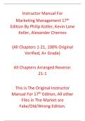 Instructor's Manual Marketing Management 17th Edition By Philip Kotler&comma; Kevin Lane Keller&comma; Alexander Chernev