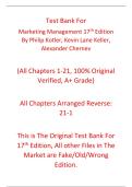Test Bank Marketing Management 17th Edition By Philip Kotler&comma; Kevin Lane Keller&comma; Alexander Chernev