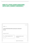 MSN 671 STUDY GUIDE QUESTIONS WITH 100&percnt; CORRECT ANSWERS&excl;&excl;