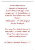 Solutions Manual Operations Management Sustainability and Supply Chain Management 13th  Global Edition By Jay Heizer&comma; Barry Render and Chuck Munson