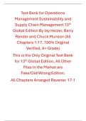 Test Bank Operations Management Sustainability and Supply Chain Management 13th Global Edition By Jay Heizer&comma; Barry Render and Chuck Munson