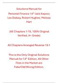Solutions Manual Personal Finance 14th Edition By Jack Kapoor&comma; Les Dlabay&comma; Robert Hughes&comma; Melissa Hart
