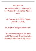 Test Bank Personal Finance 14th Edition By Jack Kapoor&comma; Les Dlabay&comma; Robert Hughes&comma; Melissa Hart