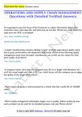 OPERATIONS AND SUPPLY CHAIN MANAGEMENT  Questions with Detailed Verified Answers 