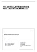 NUR 139 FINAL EXAM QUESTIONS WITH 100&percnt; SOLVED ANSWERS&excl;&excl;