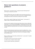 Dance test questions & answers graded A&plus;