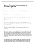 Dance Exam questions n answers rated A&plus; updated