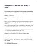 Dance exam 4 questions n answers rated A&plus;