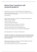 Dance Exam 3 questions well answered graded A&plus;