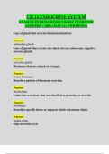 CH 14 ENDOCRINE SYSTEM  EXAM QUESTIONS WITH CORRECT VERIFIED  ANSWERS  &vert; 100&percnt; PASS &lpar;A&plus; CERTIFIED