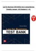 Law for Business&comma; 15th Edition &ndash; A&period; James Barnes & Timothy Lemper &vert; Complete Solution Manual Chapters 1&ndash;47 &vert; Verified