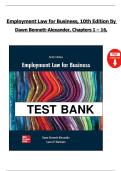Employment Law for Business&comma; 10th Edition &ndash; Dawn Bennett-Alexander &vert; Complete Solution Manual Chapters 1&ndash;16