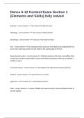 Dance 6-12 Content Exam Section 1 &lpar;Elements and Skills&rpar; fully solved