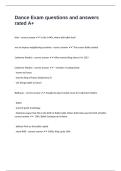 Dance Exam questions and answers rated A&plus;