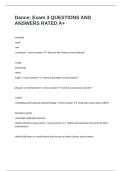 Dance&colon; Exam 3 QUESTIONS AND ANSWERS RATED A&plus;