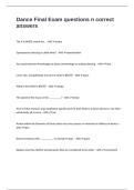 Dance Final Exam questions n correct answers