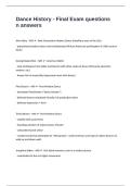 Dance History - Final Exam questions n answers 