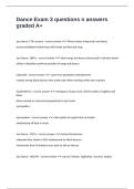 Dance Exam 3 questions n answers graded A&plus;