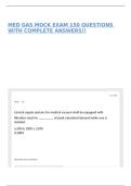 MED GAS MOCK EXAM 150 QUESTIONS WITH COMPLETE ANSWERS&excl;&excl;