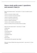 Dance study guide exam 1 questions and answers rated A&plus;
