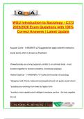 WGU Introduction to Sociology &ndash; C273 Exam &vert; 2025&sol;2026 &vert; 150&plus; Verified Questions with Correct Answers &vert; Full Certification Prep for Sociological Theory&comma; Social Structure & Research Methods