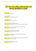 NSC First Aid&comma; CPR & AED Exam &ndash; Questions & Answers  Updated 2024 &sol; 2025 &vert; 100&percnt; Verified &vert; A&plus; Grade