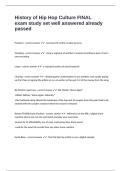 History of Hip Hop Culture FINAL exam study set well answered already passed