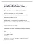 History of Hip Hop First exam questions well answered graded A&plus;