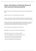 Music 123 History of Hip-Hop Exam -2 well answered already passed
