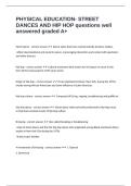 PHYSICAL EDUCATION- STREET DANCES AND HIP HOP questions well answered graded A&plus;