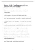 Rap and Hip-Hop Exam questions n correct answers rated A&plus;