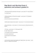 Rap Music and Hip-Hop Exam 3 questions and answers graded A&plus;