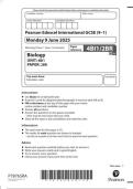 Pearson Edexcel IGCSE BIOLOGY &lpar;4BI1&rpar; Paper 2BR JUNE 2025 Actual Question paper