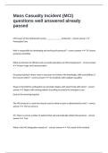 Mass Casualty Incident &lpar;MCI&rpar; questions well answered already passed
