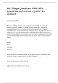 MCI Triage Questions -EMS OPS questions and answers graded A&plus; updated