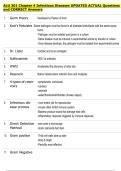 ALU 301 Chapter 4 Infectious Diseases UPDATED ACTUAL Questions  and CORRECT Answers 